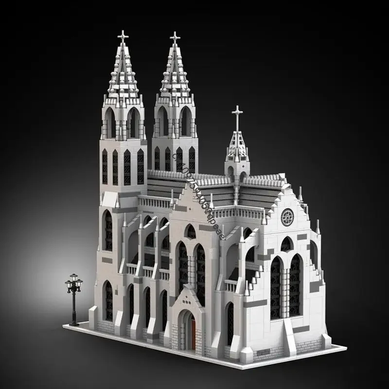 

Новый 3997 шт. Moc европейский средневековый вид на улицу модель собора на заказ головоломка Diy творческие идеи детские игрушки подарок на Рождество и день рождения