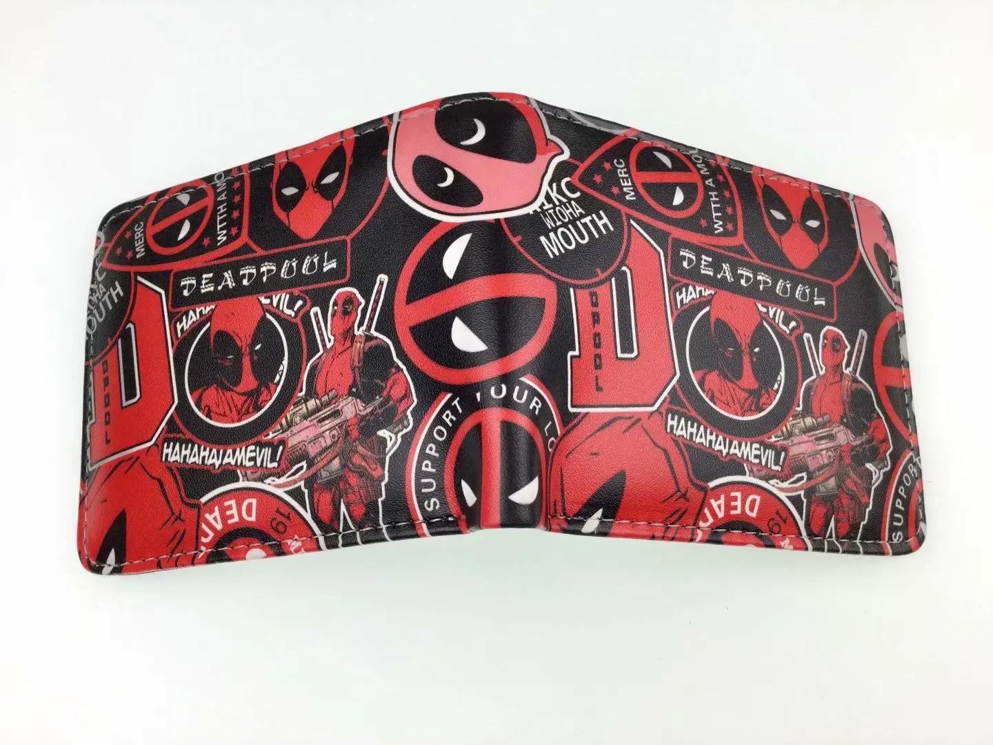 Anime Cartoon Marvel Comics Deadpool Wallet Metal Design Purse Gift for Man Boys