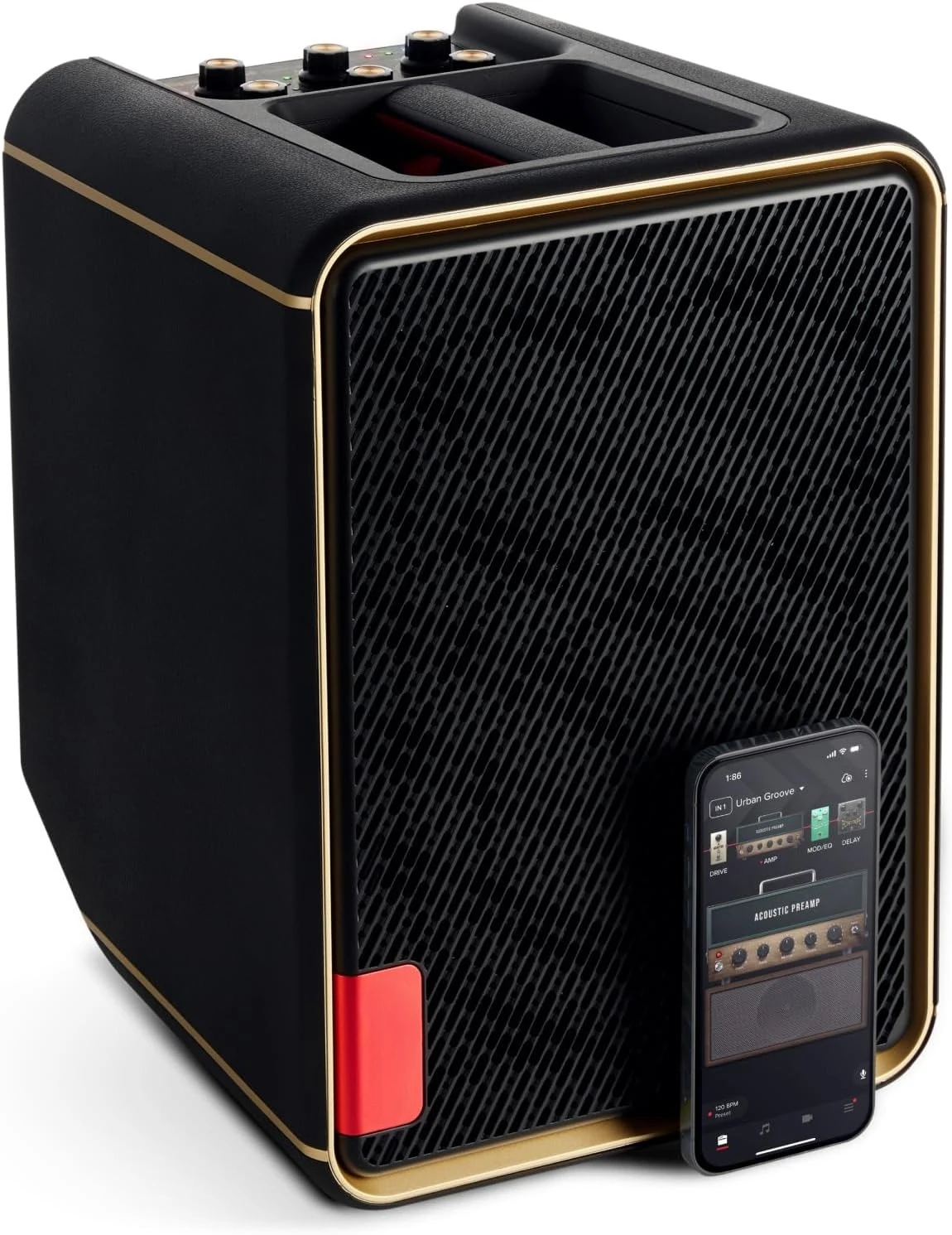 نظام Spark Edge 65W المحمول ذو 4 قنوات للجيتار الذكي مع حلقة مدمجة وميزات AI والتطبيق الذكي للكهرباء