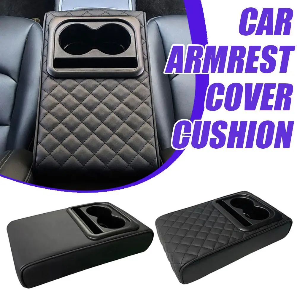 3-in-1 Car Armrest Cover Cushion Relieve Arms Elbows Storage Holder Phone Stress Drinking Pain Cae Cup Accessories Reduce Z9A5