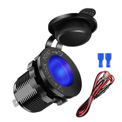 12V/24V Car Cigarette Lighter Socket Waterproof Marine ATV RV Cigarette Lighter Plug Socket Power Supply Socket Outlet Adapter