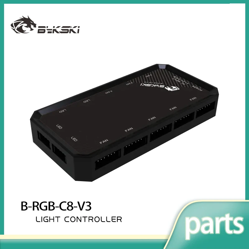 

Контроллер системного освещения Bykski B-RGB-C8-V3 RGB (12 В, 4 контакта), 8 + 4 интерфейса для всех системных освещения Bykski RGB
