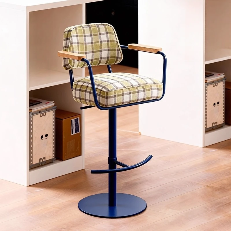 

Retro style liftable rotating bar chair living room bedroom home high chair leisure armchair single square chair