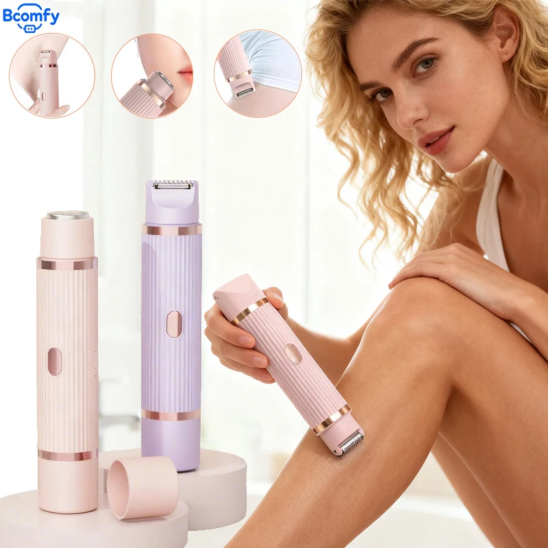 ماكينة حلاقة كهربائية للنساء، ماكينة تشذيب شعر الجسم المحمولة، ماكينة إزالة الشعر غير المؤلمة للنساء، ماكينة قص شعر الجسم بالكامل