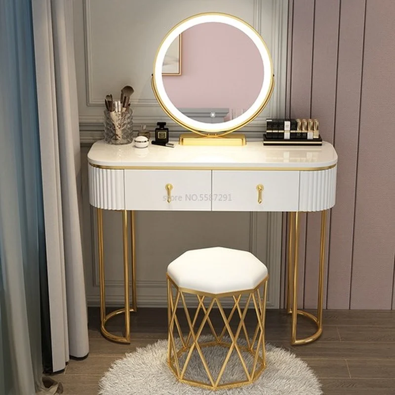 Bedroom Cabinets Luxury Solid Dresser Tables Vanity Modern Makeup Dressing Table With Mirror Comfortable With Bedroom Drawers