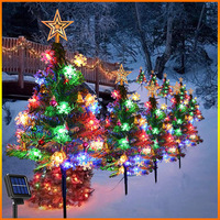 Solar Christmas Tree Outdoor Christmas Decorations Lights  Solar Garden Decor Stake Lights for Christmas Yard House Patio Decor