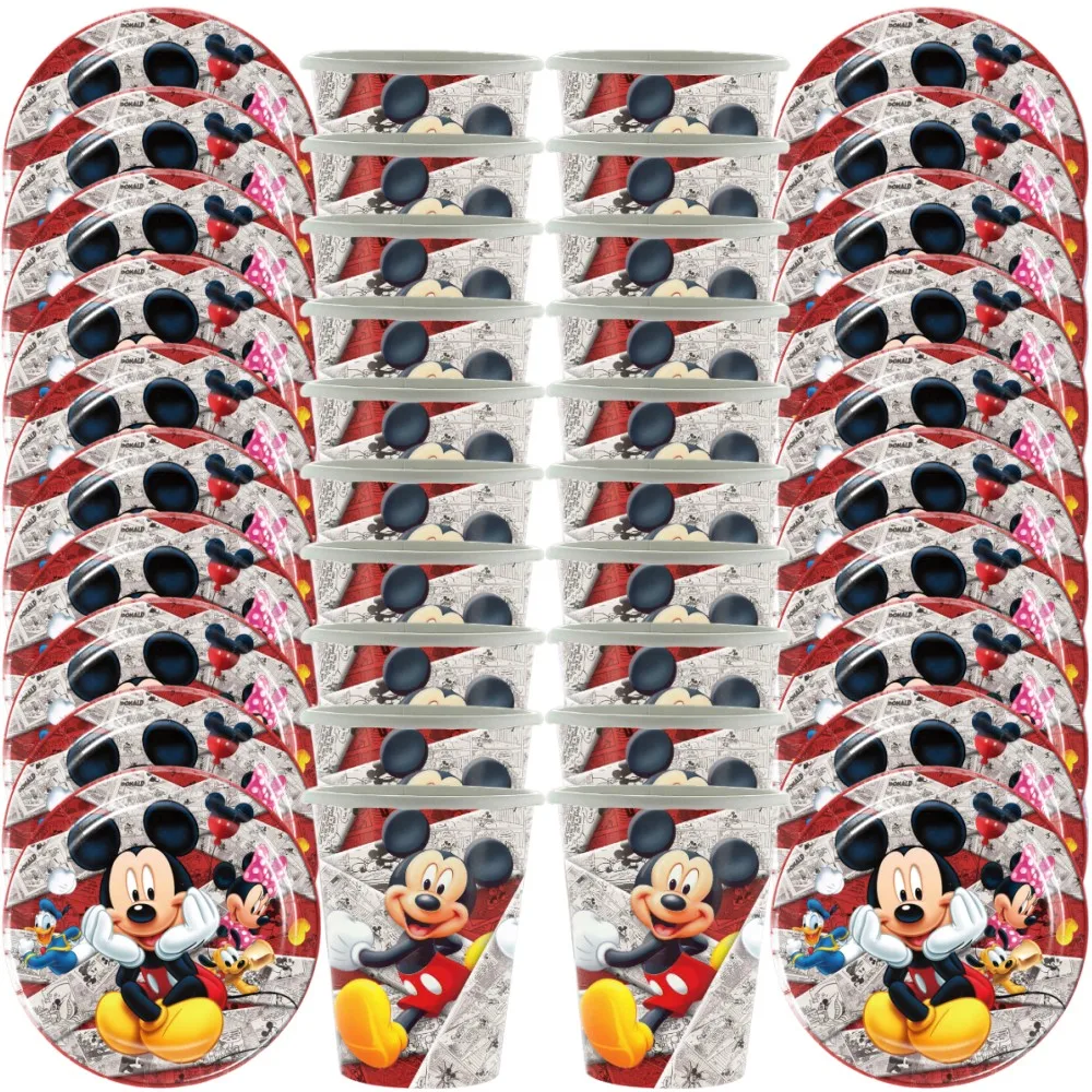 

Disney Mickey Mouse Party Decoration Cartoon Paper Tableware Backdrops Balloons Baby Shower Kids Boy Birthday Party Supplies Set