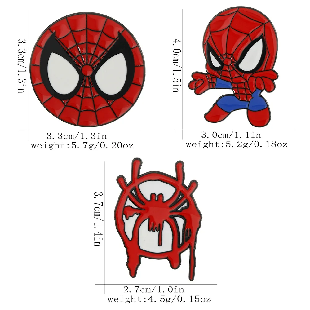 Cartoon Anime Spider-man Super Hero Alloy Brooch Cute Western Style Metal Badge Backpack Clothes Decor Accessory