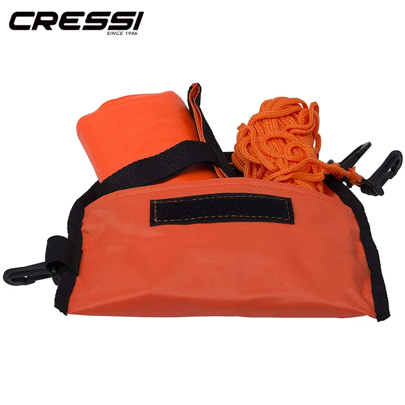 Cressi Marker Buoy PVC Inflatable Float for Scuba Diving Hi-Visibility Orange Outdoor Safety Accessory