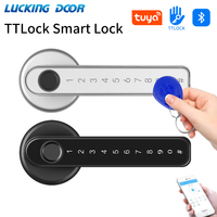Tuya & TTLock Smart Door Lock: BLE Fingerprint Keyless Entry with Temporary Code/Key/APP Unlock, Electronic Handle Control-Home