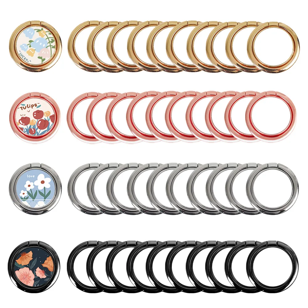 50pcs/lot Heat transfer metal circular ring clasp with 360° rotatable adjustment bracket sublimation blank template