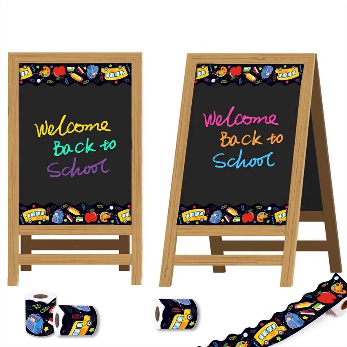 Fits for Back to School Bulletin Board Border Self Adhesive Scalloped Trim Border Sticker 67.9ft for School Classroom Decor Blac