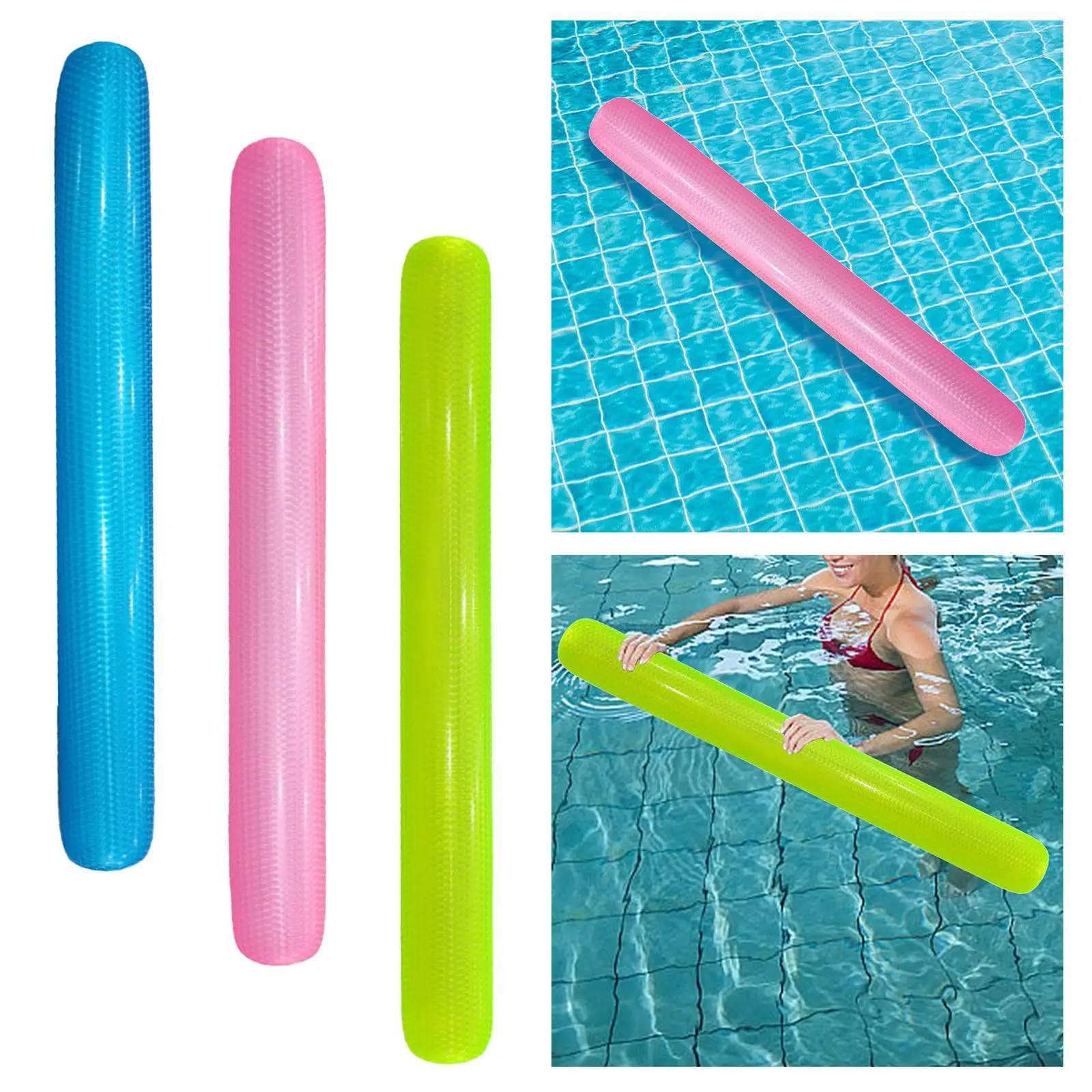 Inflatable Pool Noodle Floats Water Toy Tool Swim Noodle Swimming Pool Noodle for Outdoor Sports Practice Beach Traveling Adults