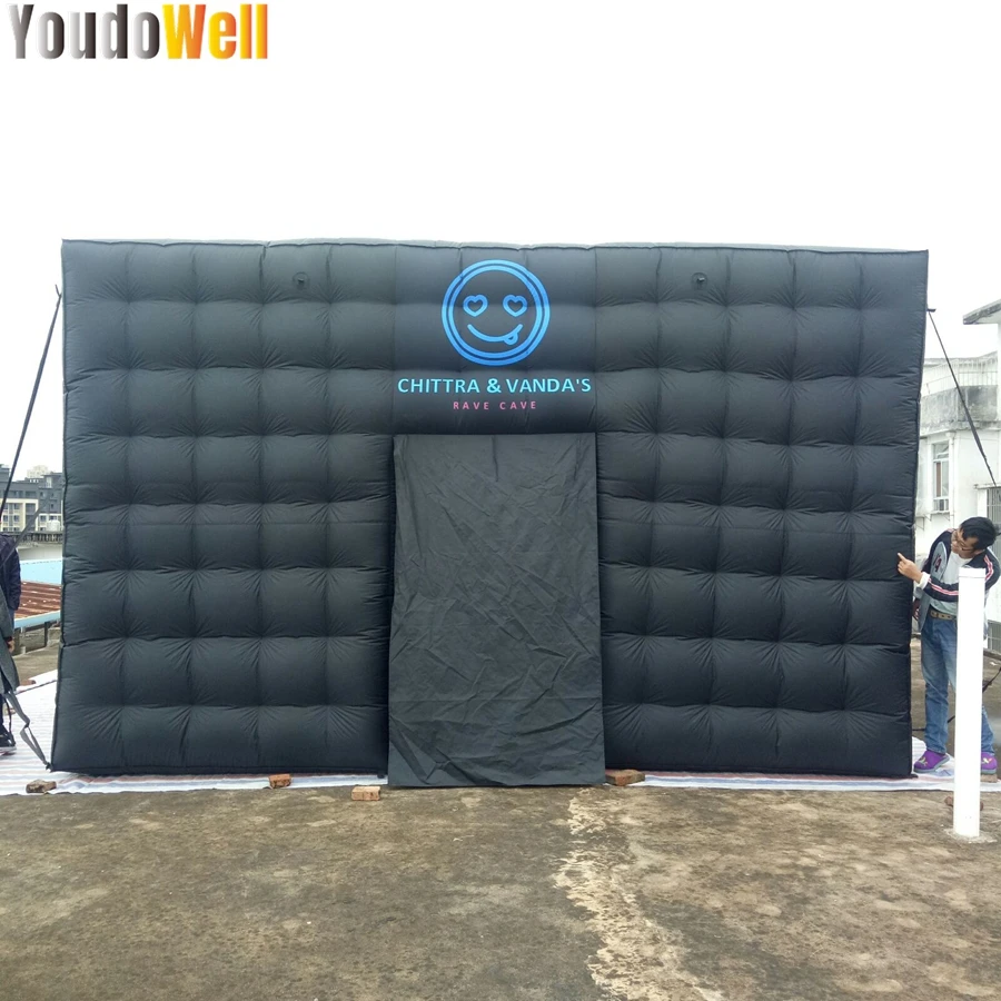 Black 5.2mx5.2mx3.2m Inflatable Air Cube Tent For Outdoor Honey Housed Finished Print logo Exhibition Showroom For Party Events