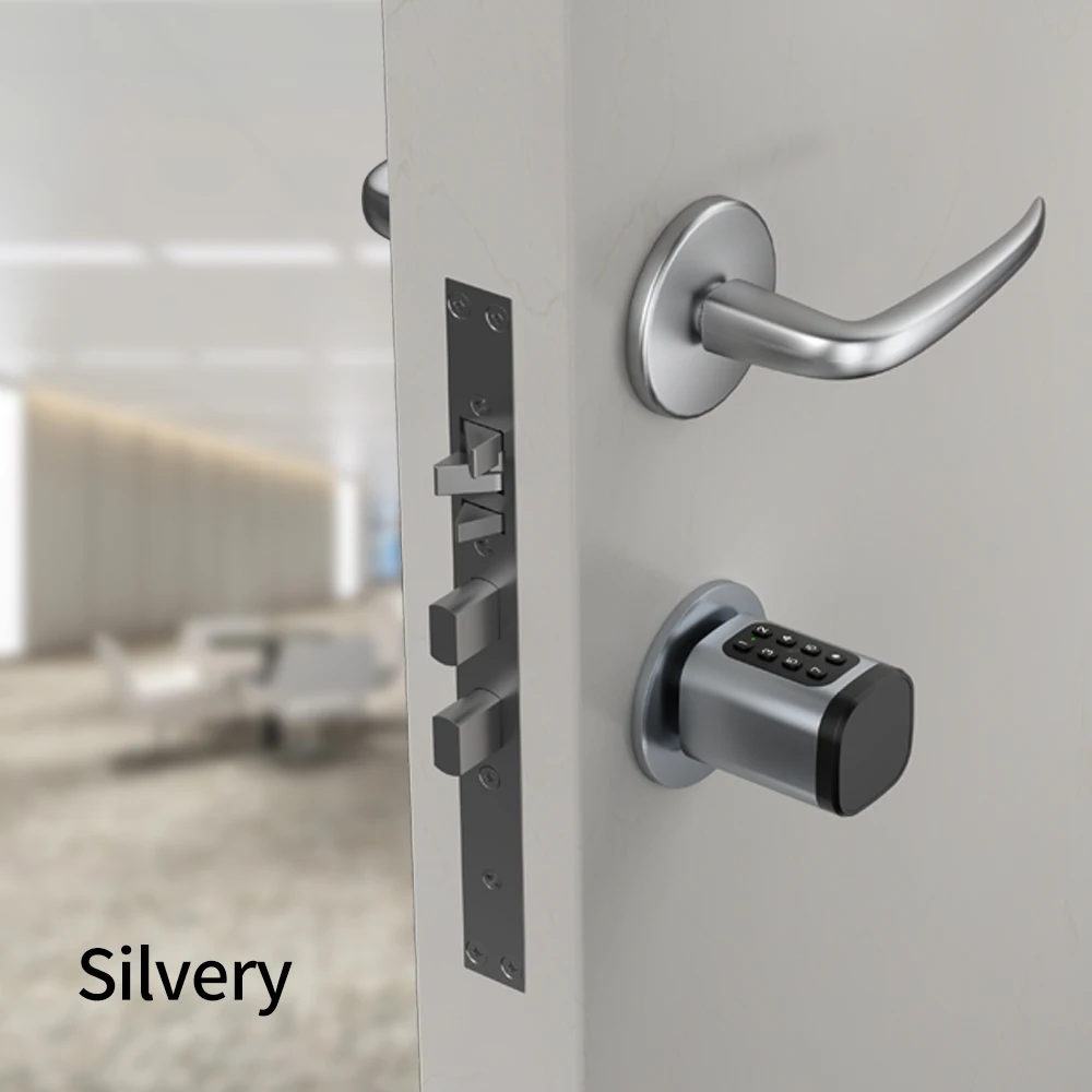 Support Tuya App Intelligent Plug-in Lock IP65 Biometric Fingerprint App Control Cylindrical Bolt Alex/Google Home/Office Door