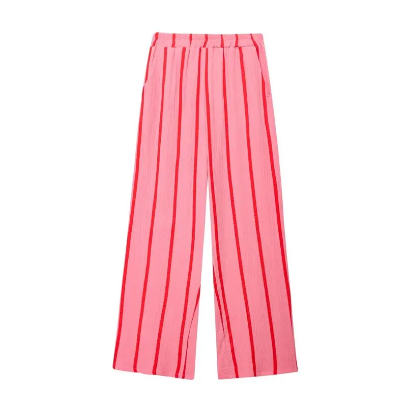 Verano 2025, csa informal de aodón con burbujas para mujer, plones de cintura alta, conjunto de ropa de trabajo a la...