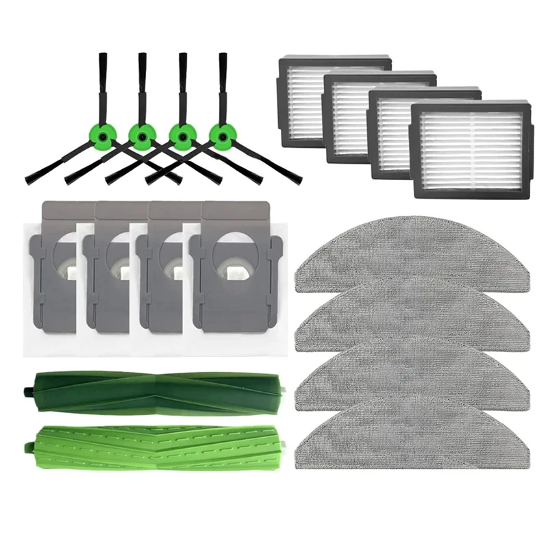 Able-escova lateral principal filtro hepa almofadas de esfregão sacos de pó peças de reposição de plástico para irobot combo i5/i5 +/j5/j5 + robô vácuo