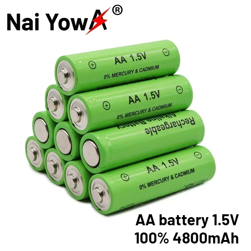 

1-20Pcs 1.5V AA Battery 4800mAh Rechargeable battery NI-MH 1.5 V AA Batteries for Clocks mice computers toys so on