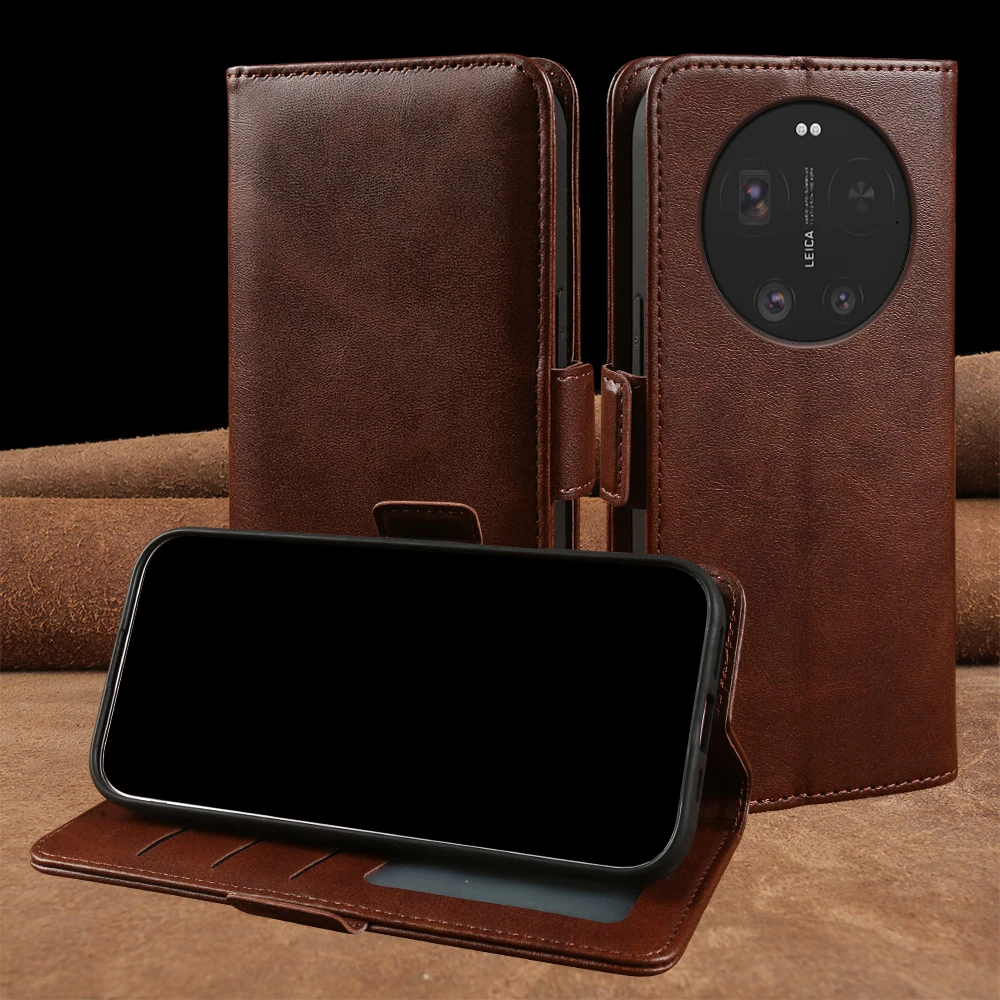 Premium Calf Leather Flip Case For Xiaomi 17 Ultra 15 15T 17T Pro 14T 13T 14 12 11 Lite 12x 12s 17 Pro Max Phone Case Cover Capa