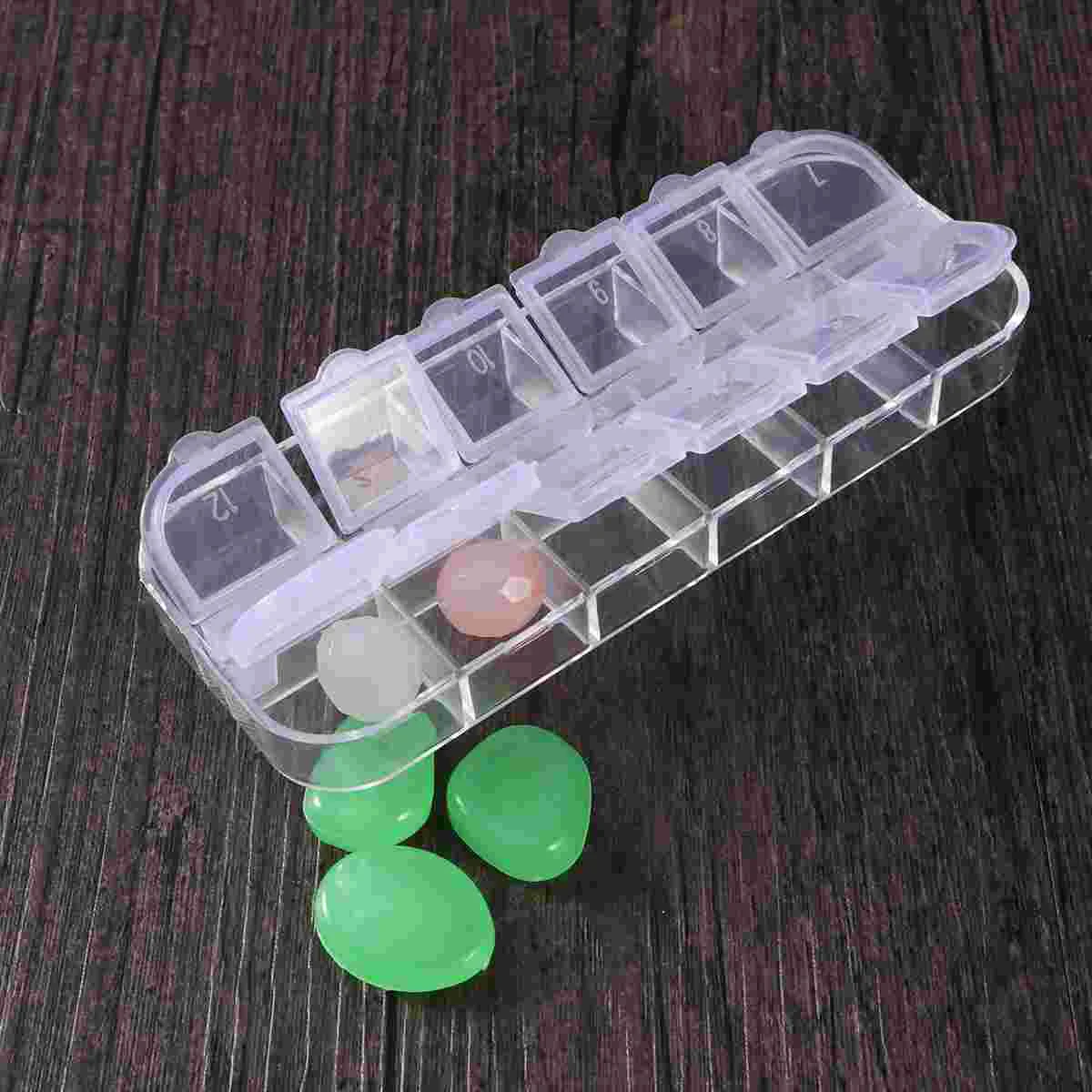 

6 Pcs Long Lifespan Storage Box Grids Medicine Organizer Holder Rectangle Compact