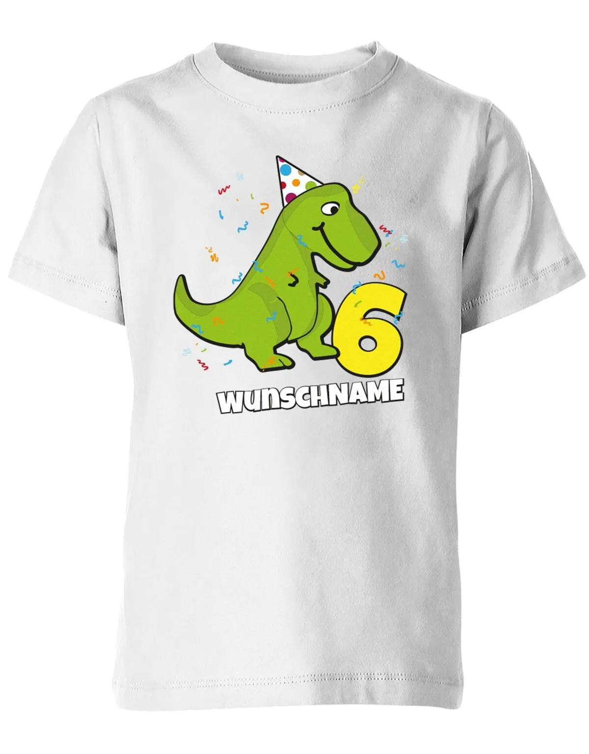 Geburtstagsshirt 6 Dinosaurier Personalisiert Mit Name Für Junge