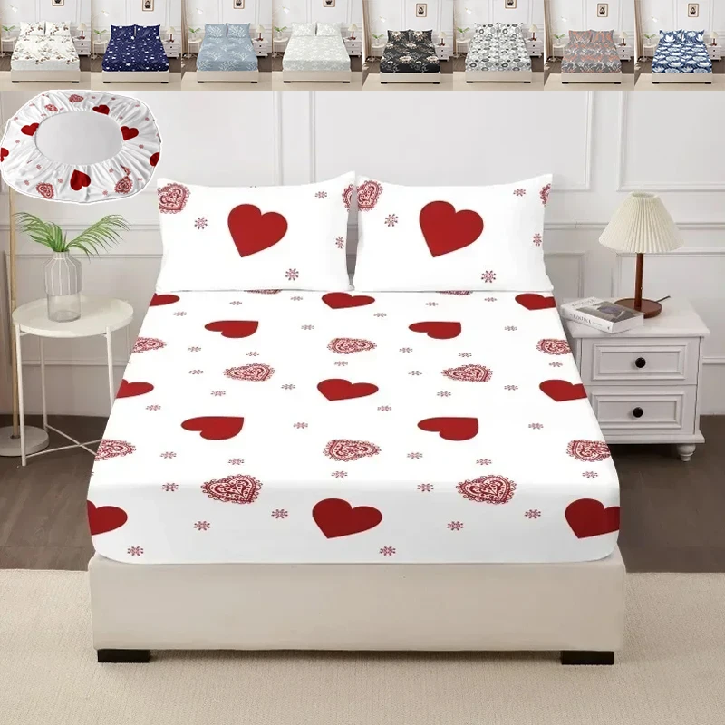 

Skin Friendly Bedding Fitted Sheet and Pillowcases and Set Elastic Band Around Mattress Cover Sombrero De Cama De Viento Bohemio