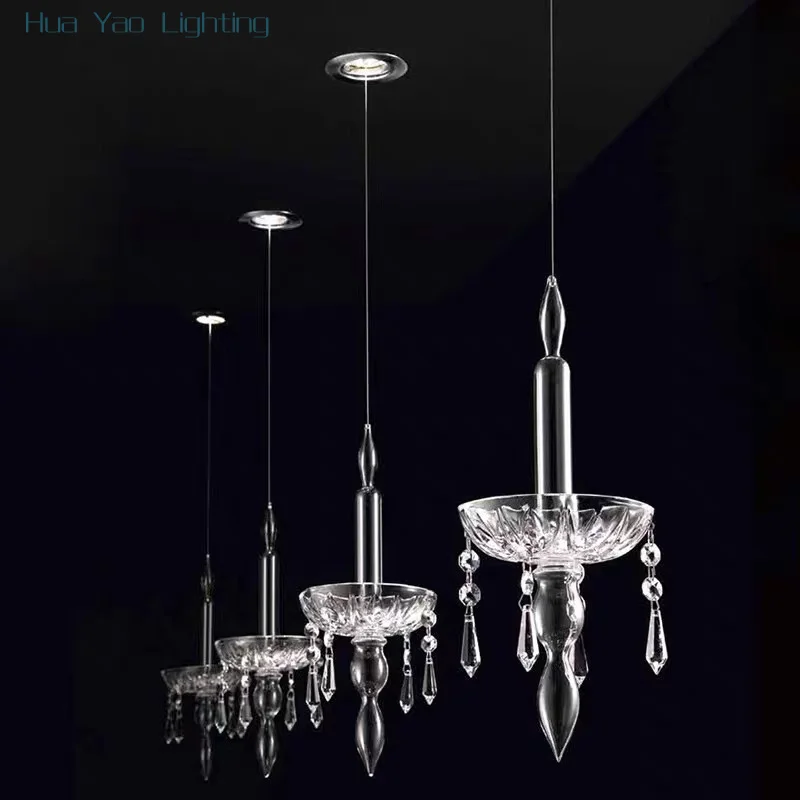 Luxury dining Room Bedroom Living room Candlelit limelight LED fairy K9 crystal pendant light