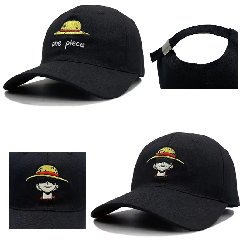 Anime ONE PIECE Hat Monkey D. Luffy Roronoa Zoro Cartoon Print Baseball Hat Adjustable Outdoor Casual Sunshade Hat