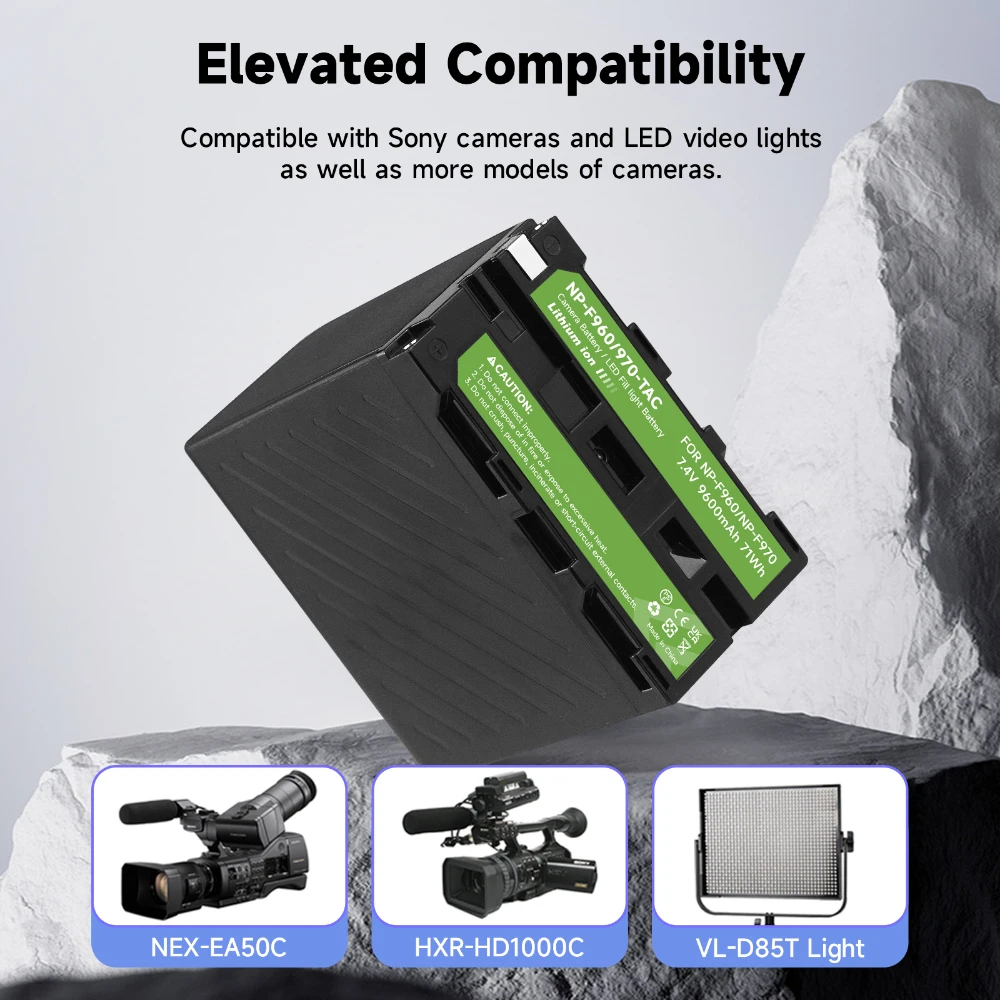 NP-F960 F970 بطارية 9600mAh NP F980 NP-750 سلسلة البطارية مع منفذ إدخال USB من النوع C لسوني CCD-TRV35 PLM-100 MC1500C