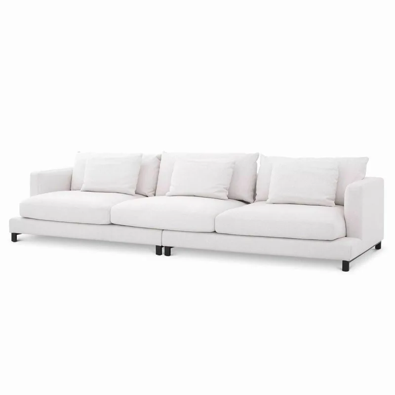 

cotton and linen fabric sofa, living room corner concubine seat, straight row high backrest removable sofa