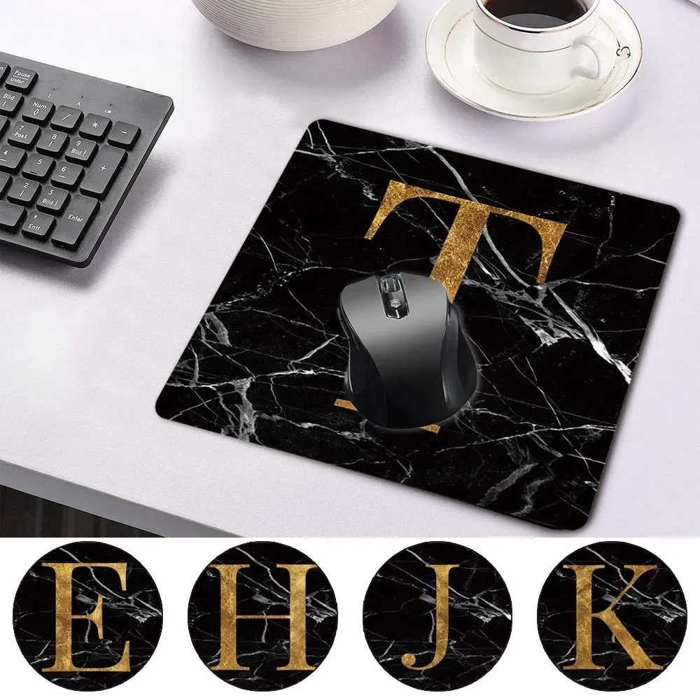 

Durable PU Leather Computer Mouse-pad Anti-slip Waterproof Black Marble Pattern Fashion Mouse Mat Portable Game Laptop Mousepad