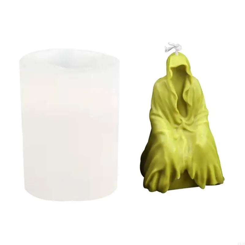 KX4B Waiter Meditating Plaster Casting Resin Mold Chocolate Fudge Soap Home Great Gift for Handmade Craft Lover