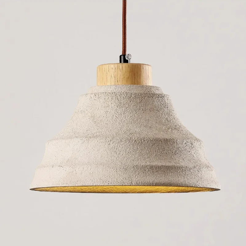 

Wabi-Sabi Bedside Hanging Lamp Cookies Retro Hallway Hallway Restaurant Bar Cement Chandelier In Homestay Bedroom Pendant Lights