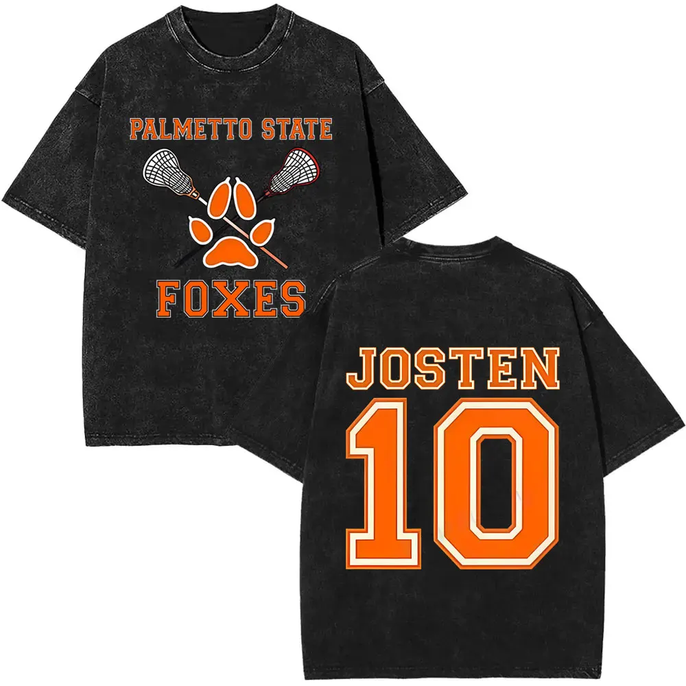 The Foxhole Court Palmetto State Foxes Graphic T-shirt Vintage Washed Oversized T Shirt Men Women Cotton Short Sleeve Tees