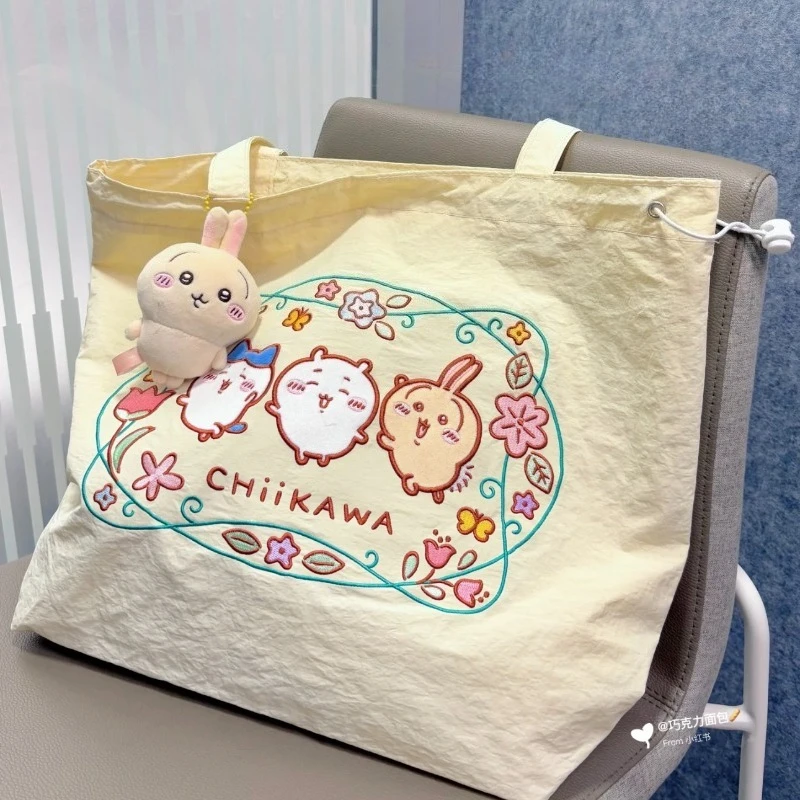 Miniso Chiikawa Hachiware Creative High-quality Embroidered Tote Bag Cartoon Cute Canvas Handbag Family Friend Holiday Gift Toy - Image 2