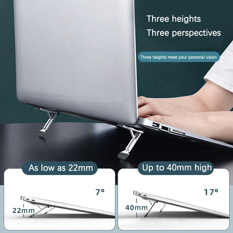 Soporte de aleación de Zinc antideslizante para ordenador portátil, pies elevadores, para Macbook Air Pro, Pad IP de escritorio, soporte plegable para teclado de Notebook, 2 uds.