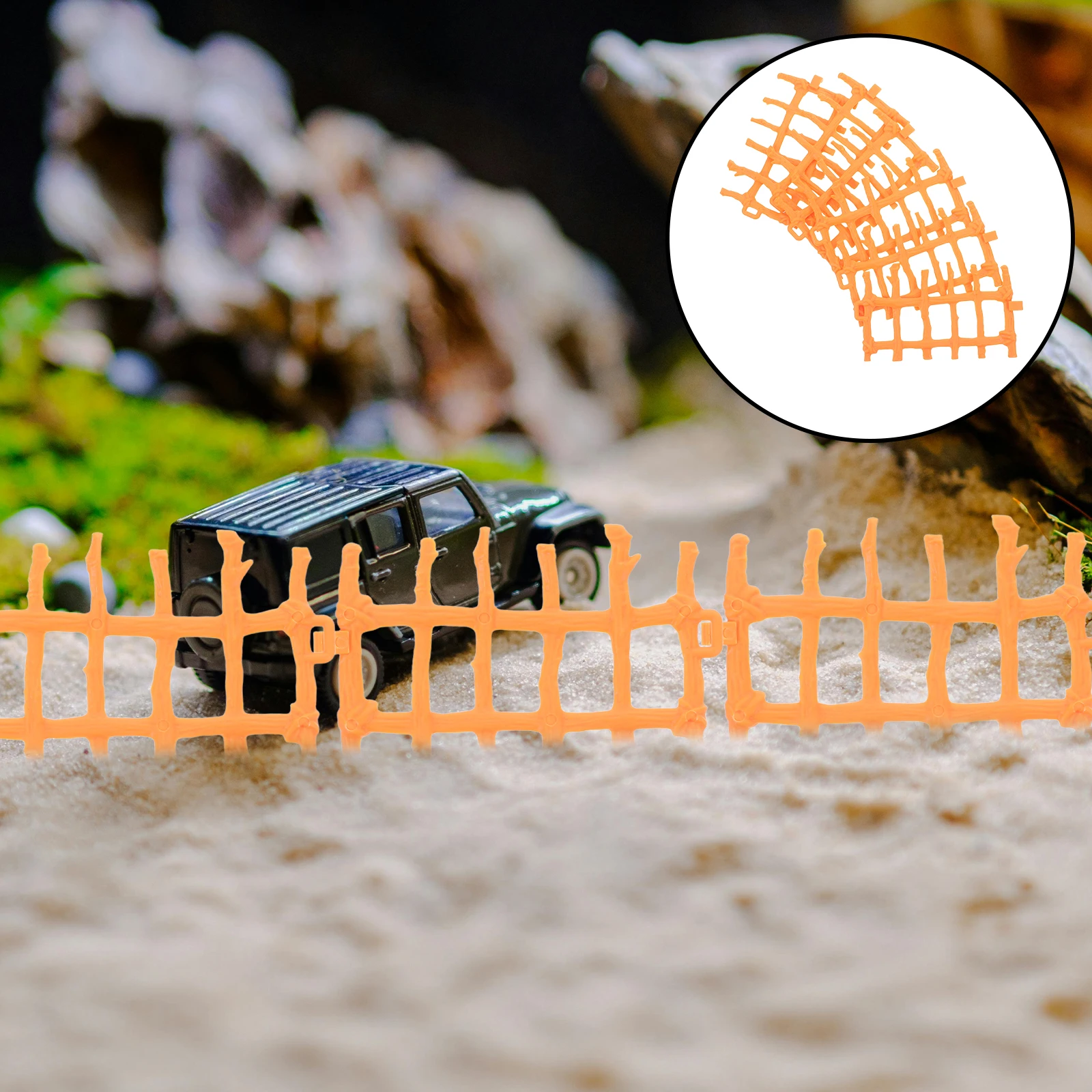 

50pcs Miniature For Crafts Plastic Realistic Wood Color Fencing Kids Farm Playsets Micro Landscape Accessories Decorative Garden