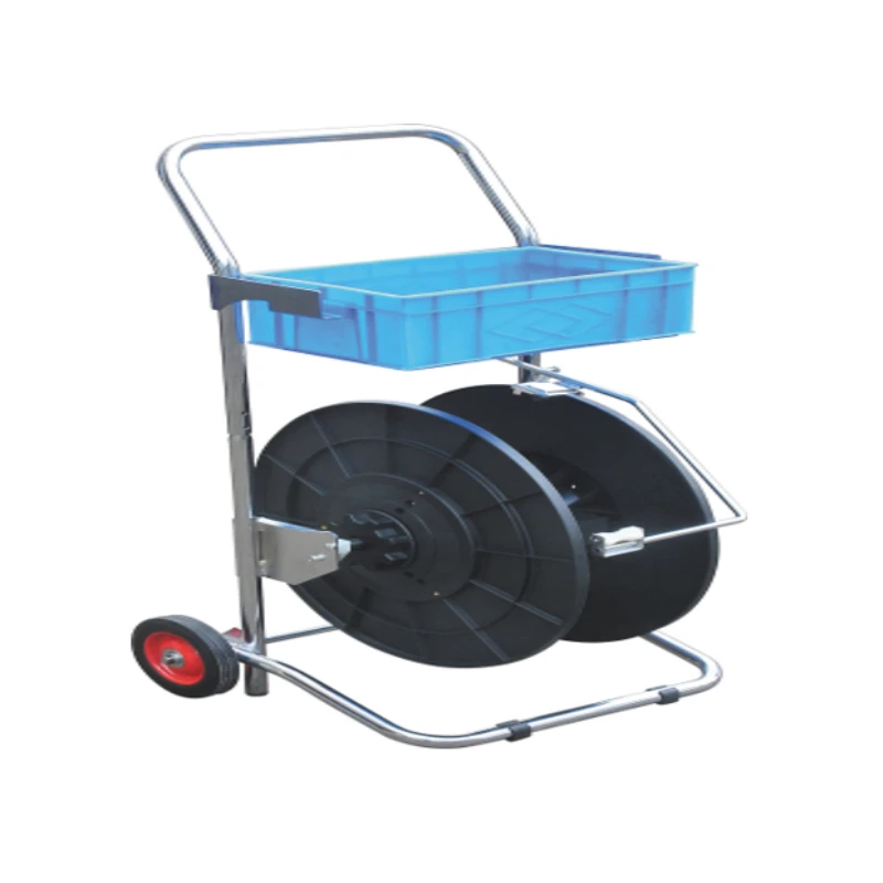 Mobile Tape Trolley Polypropylene PP PET Strap Dispenser for Battery powered Strapping Tool