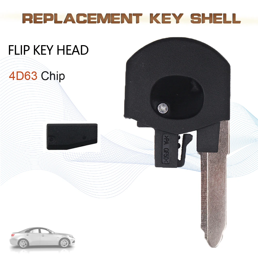 

KEYECU 4D63 Chip for Mazda 2 3 5 6 RX-8 MX-5 Replacement Flip Remote Car Key Head Shell Case Fob With Uncut Blade