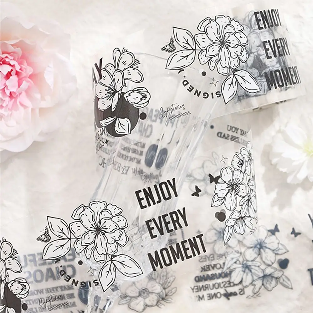 6 рулонов ленты в стиле ретро с цветочным принтом, романтическая лента для скрапбукинга «сделай сам», водонепроницаемая клейкая лента для домашних животных, креативная подарочная упаковка