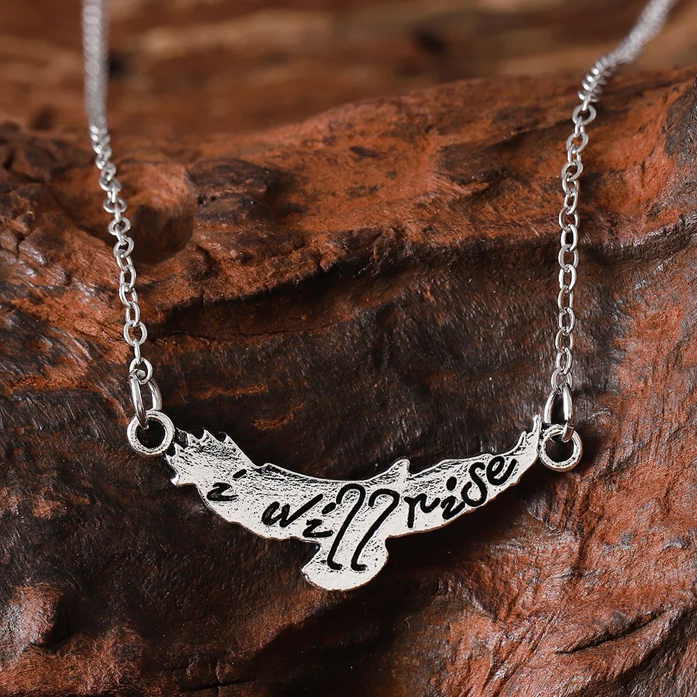 DIY accessories European and American cross-border retro old eagle letter printing punk street pendant necklace personalized cre