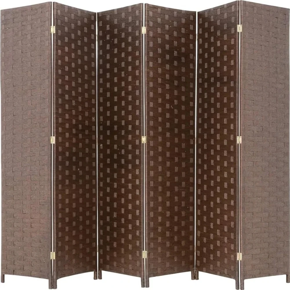 Room Divivories Room Divider Wood Screen 6 Panel Folding Portable Partition Screen Wood Mesh Woven Design Room Home Decor Garden