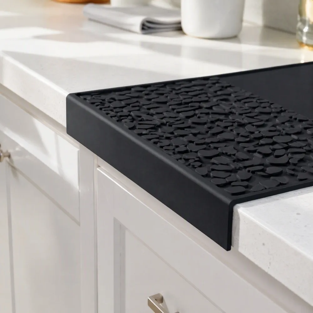 Appliances Flexible Silicone Spill Mat Heat Resistant Black Silicone Station Premium Non Slip Drip Guard Pad Kitchen Machines