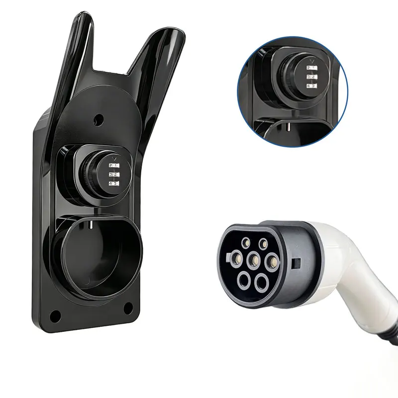 For Type 2 Connector EU Plug ForElectric Car Charging Gun Head Socket Wall Mount Bracket Universal EV Charger Cable Holder
