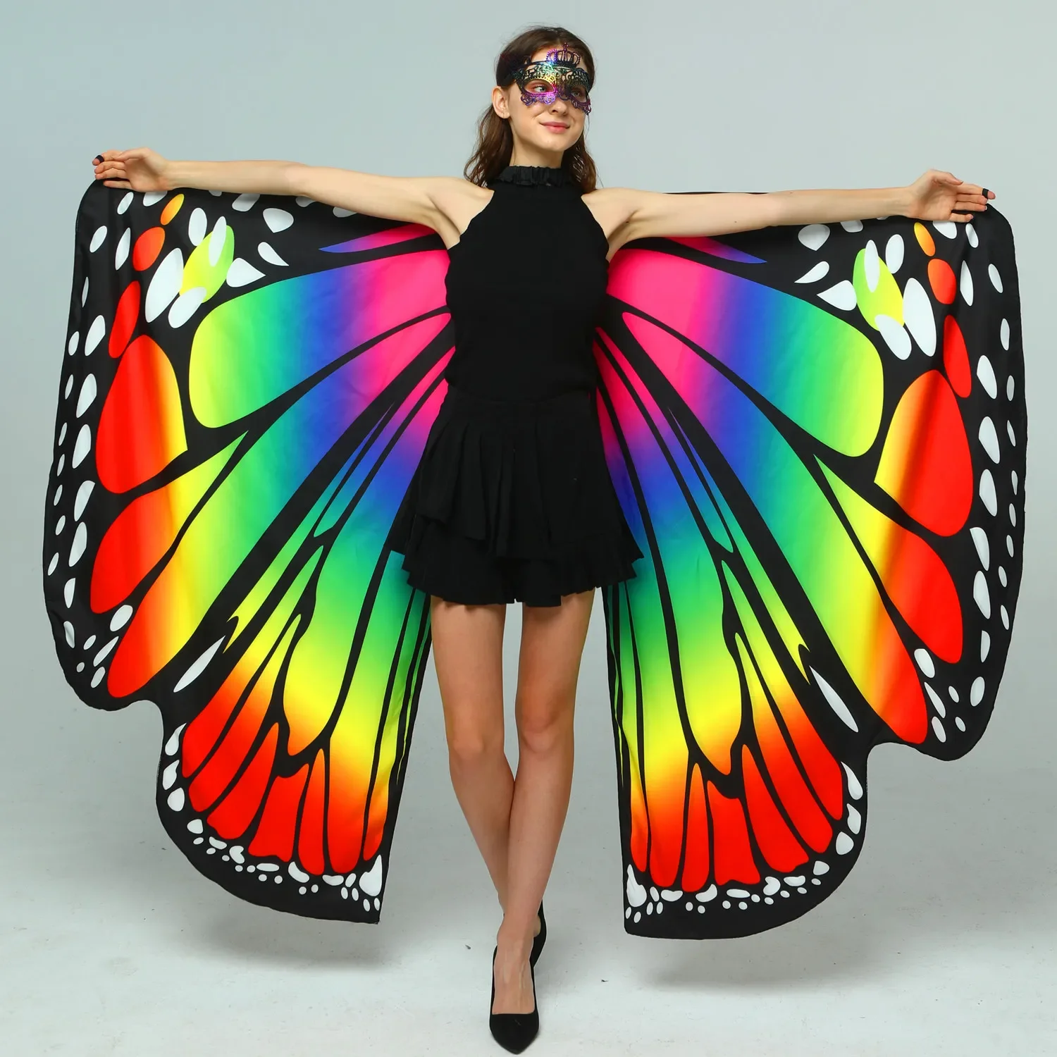 Double Side Printed Women Dance Butterfly Wings Halloween Fairy Elf Costume