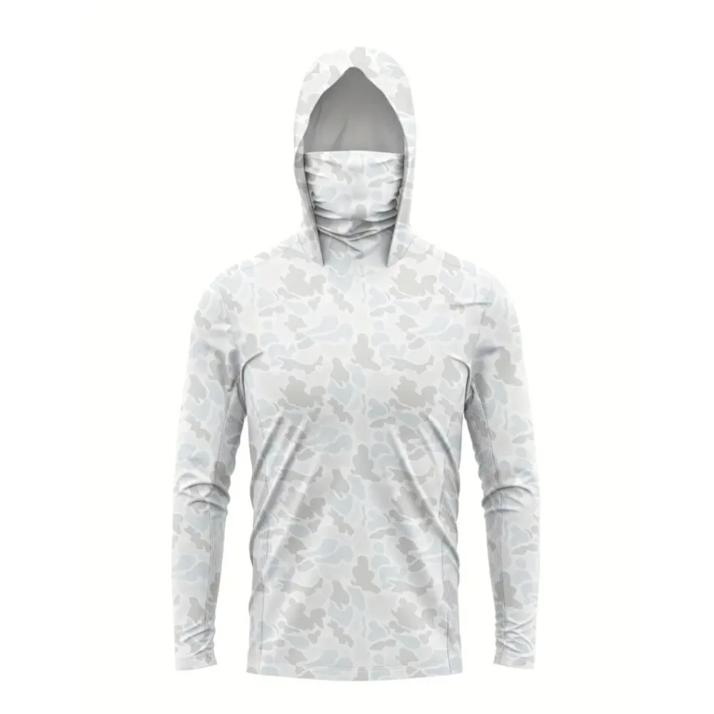 قميص صيد مموه سريع الجفاف للرجال جديد مع قناع غبار للحماية من الأشعة فوق البنفسجية، ملابس صيد خفيفة الوزن #1