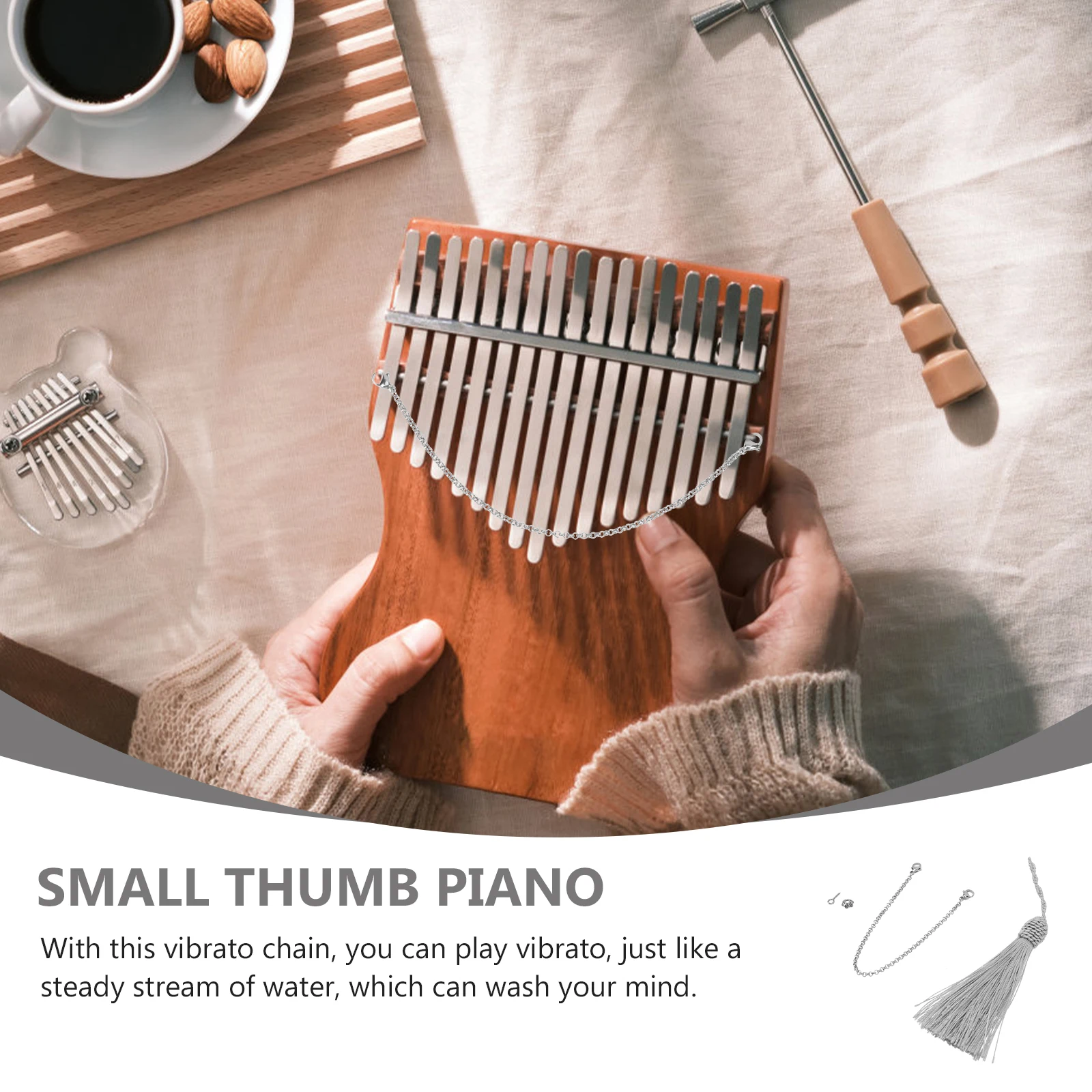 

Thumb Chain Tremolo Finger Piano for Adults Kalimba Instrument Accessories Multifunction