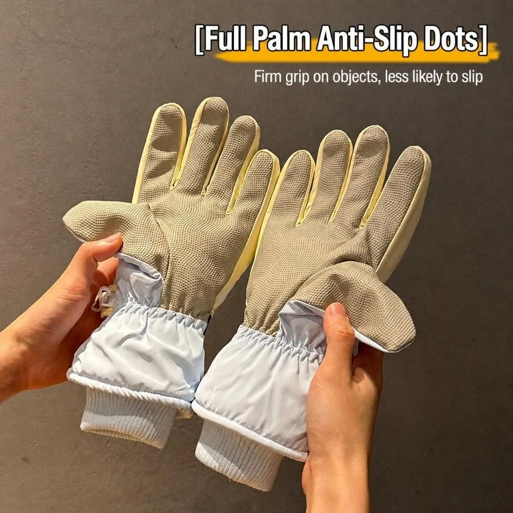 1 Pair Full Finger Snowboard Gloves Soft Waterproof Touch Screen Gloves Lining Warm Keep Winter Gloves Outdoor Activities