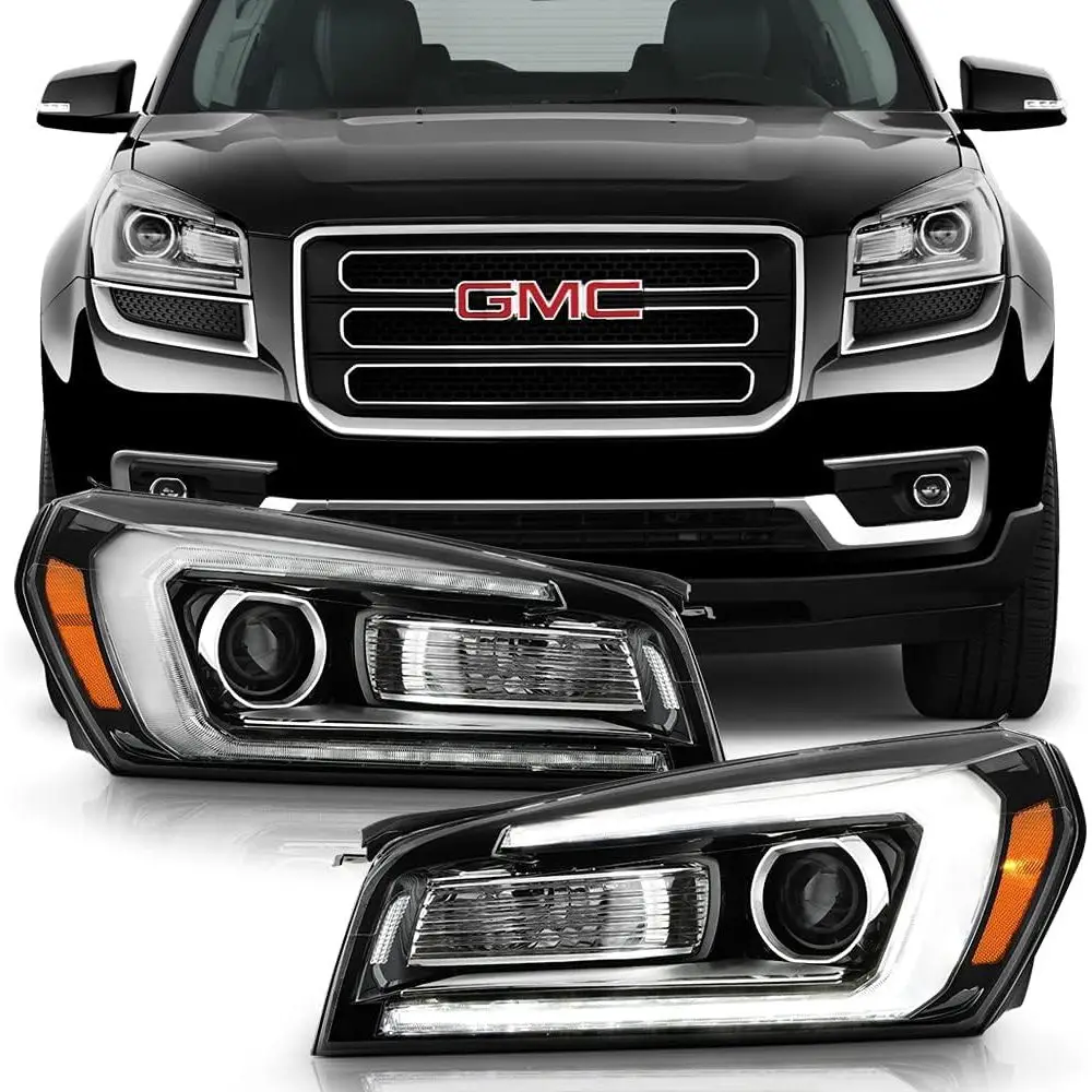 

- For [Halogen Model] 2013-2016 GMC Acadia OE Style LED Tube Projector Headlights Headlamps Pair Set Left+Right