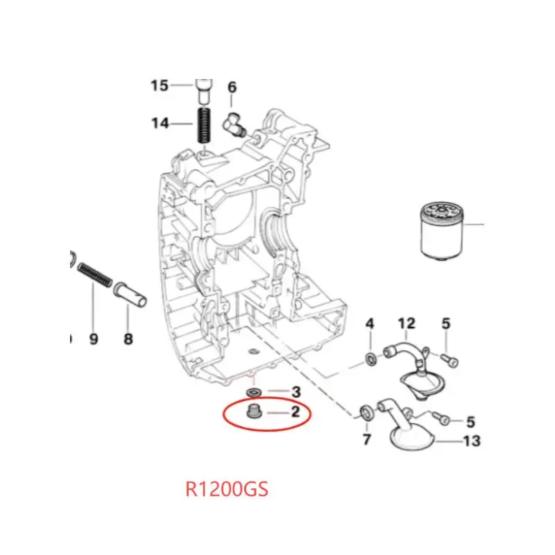 Suitable for Bmw Oil Cooling R1200Gs Adventure R1200Rt R1200R R1200St Rninet Pure Urbangs Race Scrambler Stainless Steel with Magnetic Iron Engine Oil Pan Drain Oil Screw